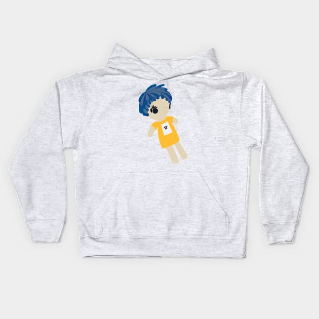 Mathlete Doll Girl with Blue Hair Kids Hoodie by AlexMaechler